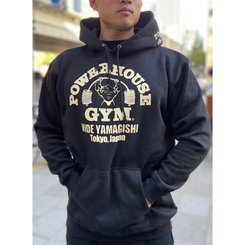 POWERHOUSE GYM シングルロゴパーカー BLACK x TAN