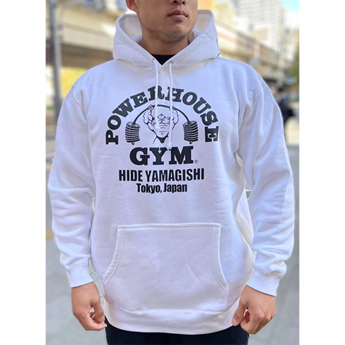 POWERHOUSE GYM シングルロゴパーカー WHITE x BLACK – プロテインジャパン