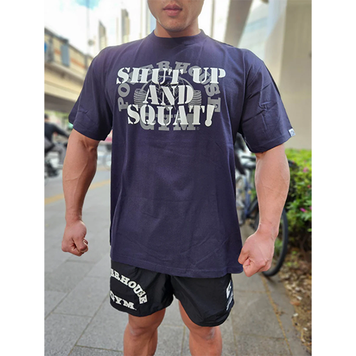 POWERHOUSE GYM SHUT UP AND SQUAT! Tシャツ NAVY