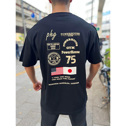 POWERHOUSE GYM 日本上陸5周年 23SSプレミアムＴシャツ BLACK