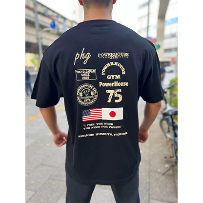 POWERHOUSE GYM 日本上陸5周年 23SSプレミアムＴシャツ BLACK